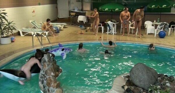 Indoor Dolphin Ride Full HD video - Events with completely naked people