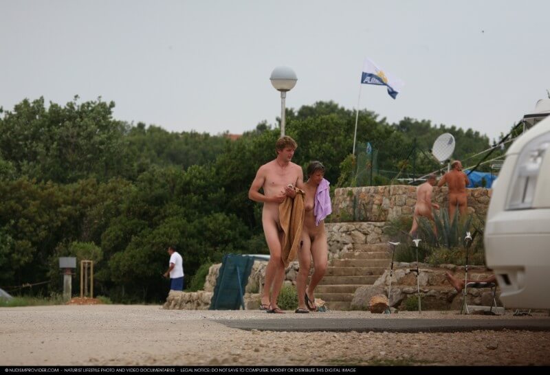 Nudism Family Indian Summer Painting photo gallery - Living in harmony with nature as the primary goal of the naturist lifestyle