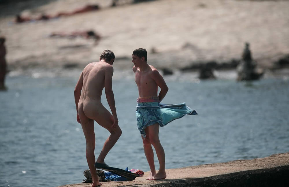 Nudists Boys - Water Prep On The Ledge - Nature provides the energy and strength for life, and well simply be naked