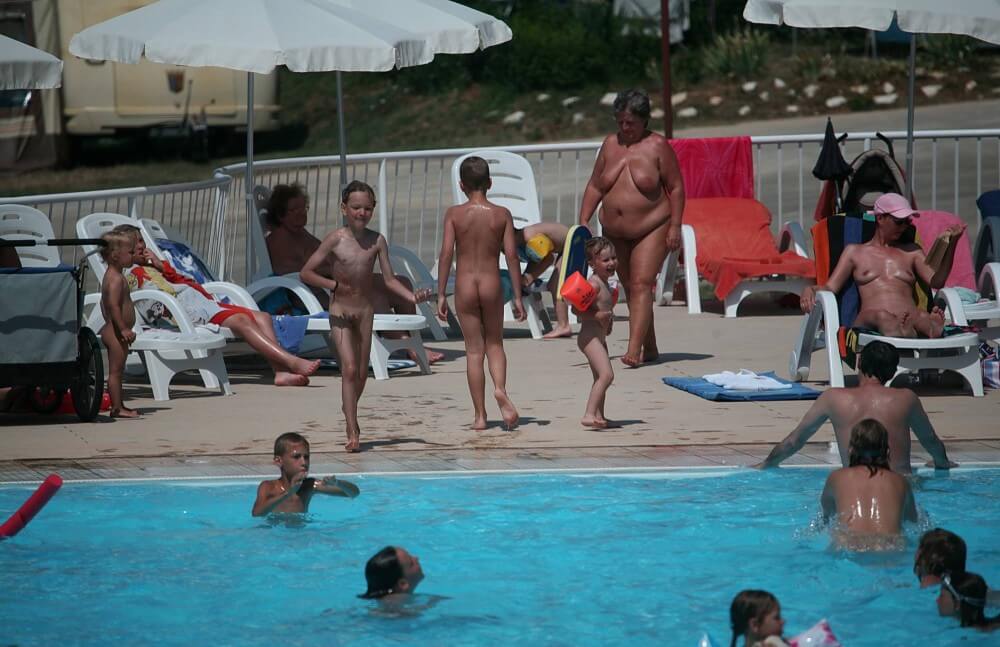 Naturist Afternoon Pool Games pics - A love for the sun and fresh air are important values for naturists
