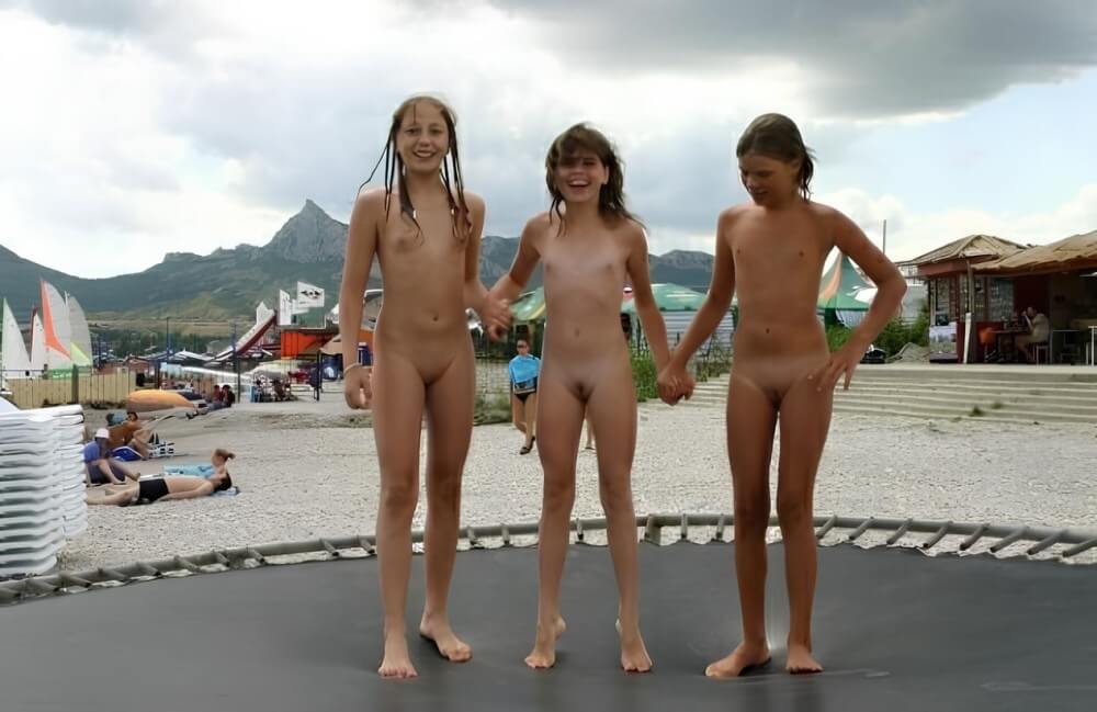 Trampoline pics - A naked person is asexual among nudists