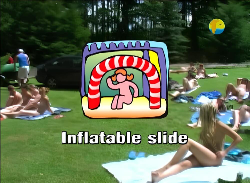 Naturist: Freedom: Inflatable Slide - Naturism helps overcome fears and insecurities