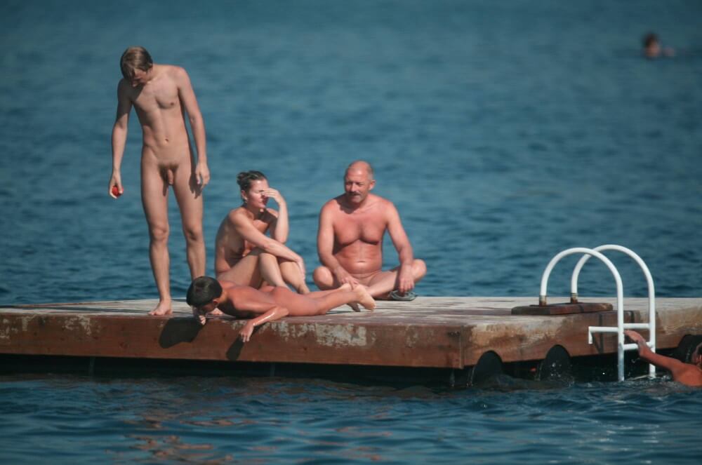 Naturist Family Water Slab pics - Delegation of European Nudists