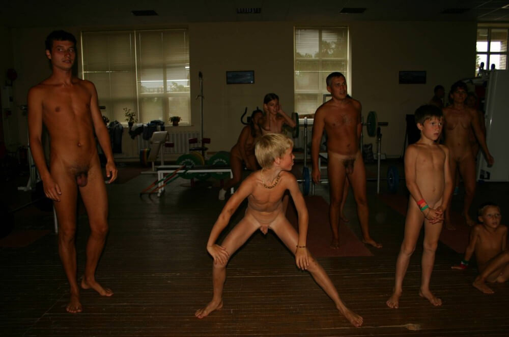 Family Gym Nudist Stretch pics - A spontaneous movement toward nudity