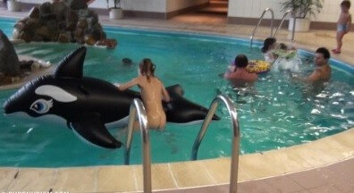 Indoor dolphin ride Full HD - Nudism knows no boundaries